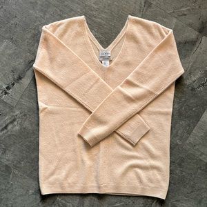 Nicole Miller Light Pink Cashmere V-Neck Sweater Size XS